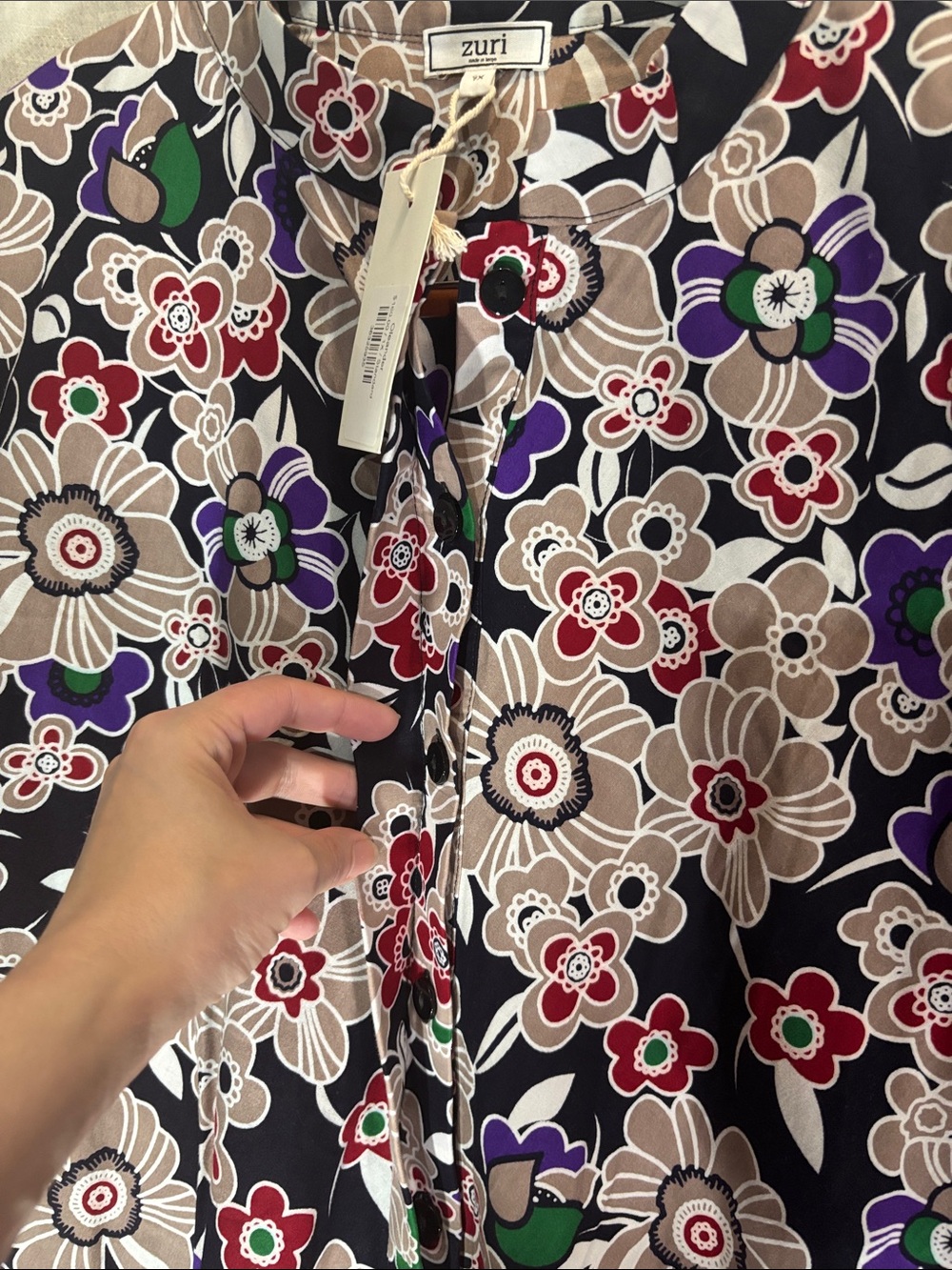 NWT Zuri Kenya “Oleander” Floral Shirtdress Jacket Size 1X 100% Cotton w/Pockets - Picture 6 of 10